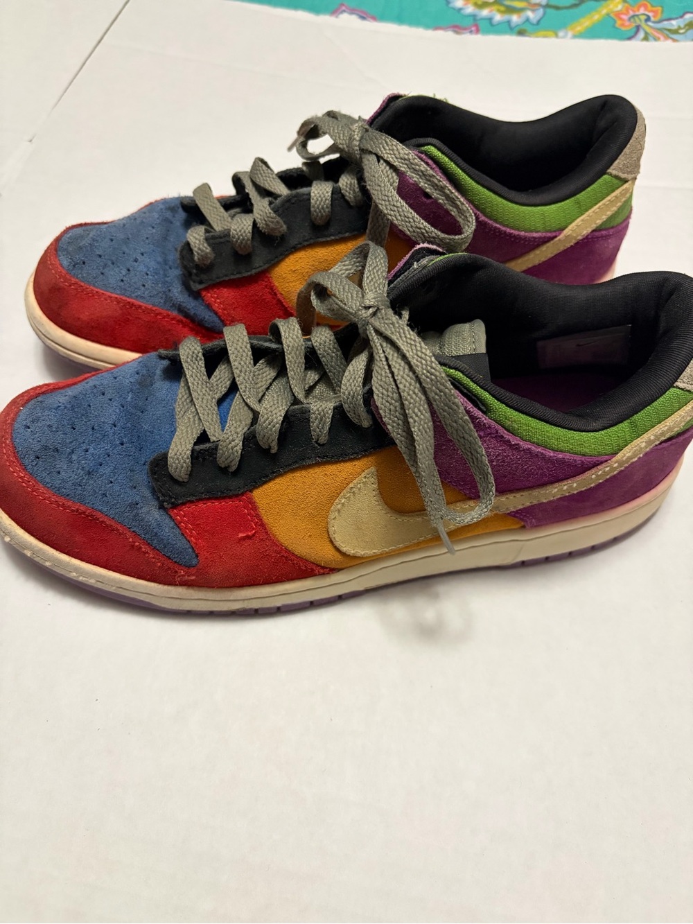 Nike Colorblock Low-Top Sneakers in Red Blue Purple Green Yellow